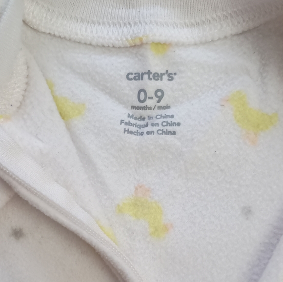3/$10 🌟 Carter's White Baby Sleep Sack Blanket Yellow Duckies Ducks 0-9 Months - Picture 4 of 8
